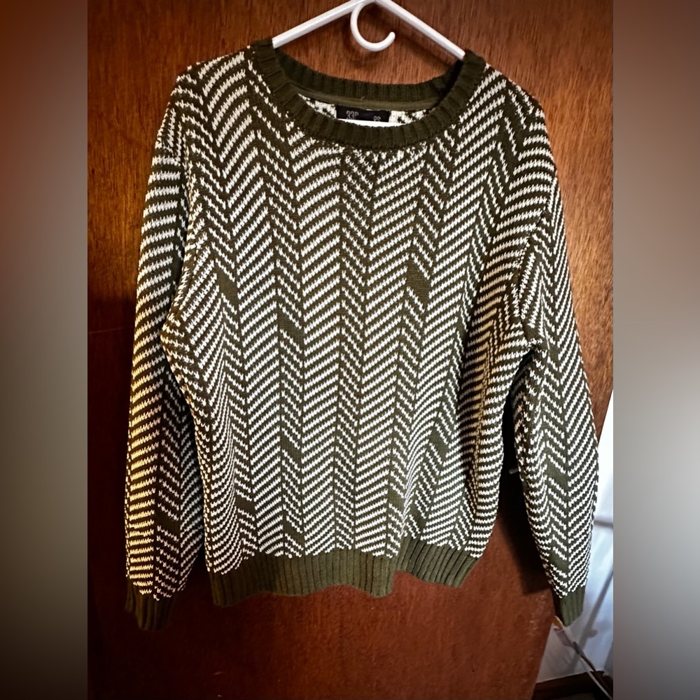 Olive Green Chevron Sweater